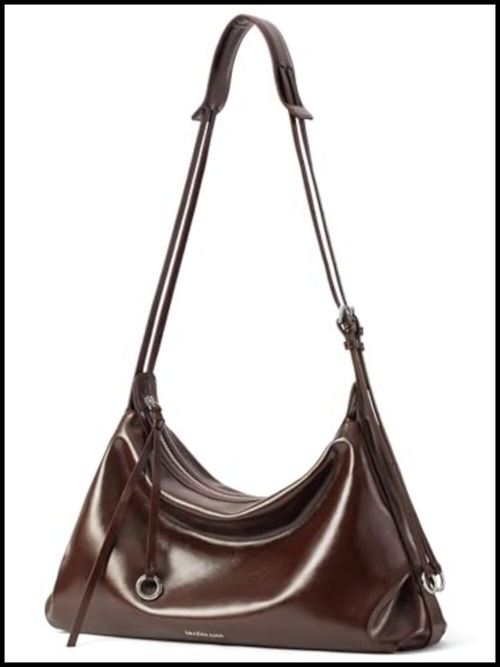 Oil-Wax Leather Hobo Crossbody Bag for Women Lightweight Adjustable Strap